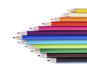 Color pencils isolated on white background, clipping path