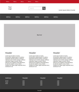 Website design template. Simple landing page
