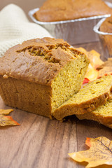 Pumpkin Bread on a countertop.