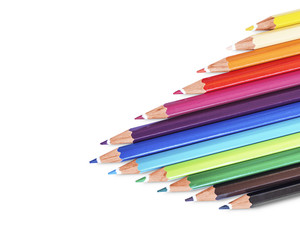 Naklejka premium Color pencils isolated on white background, clipping path