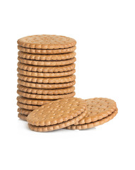 Chocolate cookies isolated on white background
