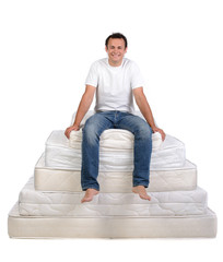 Family and many mattresses