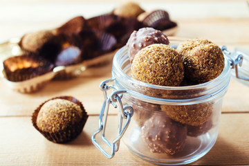 Pralines in the jar