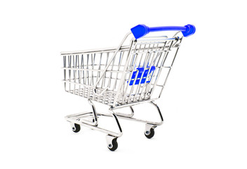 shopping cart isolated on white