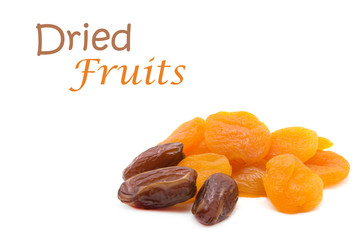 Dried fruits isolated on white