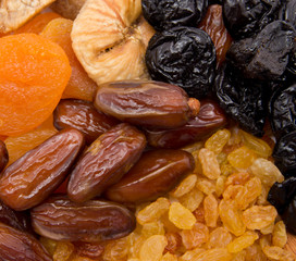 Dried fruits close up