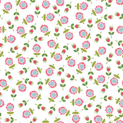 Seamless background from small pink flowers.