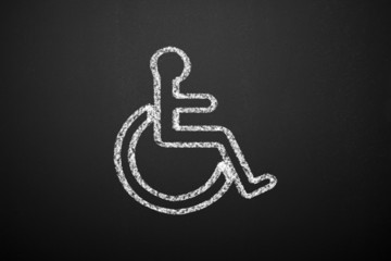 Disabled sign on the blackboard