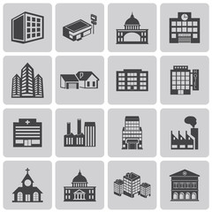Building black Icons Set2. Vector illustration eps10