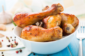 Roasted chicken legs