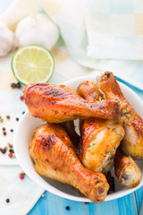 Roasted chicken legs