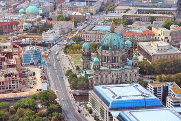 Berlin aerial view with Berlin Cathedral