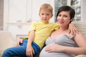 Pregnant woman expecting her baby