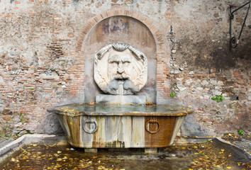 Drinking Fountain in Aventine Hill in Rome, Italy