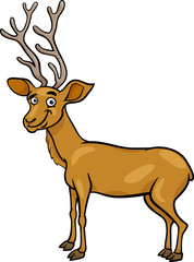 wapiti deer cartoon illustration