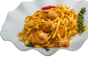Fried noodles with shrimps