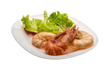 Boiled king prawns