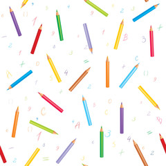 Seamless background with colorful pencils