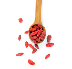 dried goji berries isolated on white