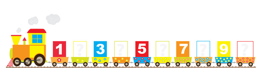 train with missing numbers - vectors for kids