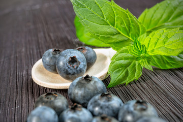 Blueberry on wooden board