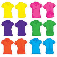 Women's Polo Shirt Template in Many Color
