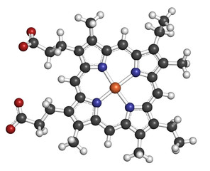 Heme B (haem B) molecule. 
