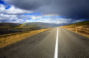 Rainbow over the road