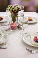 Restaurant table setting
