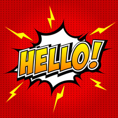 Hello ! - Comic Speech Bubble, Cartoon