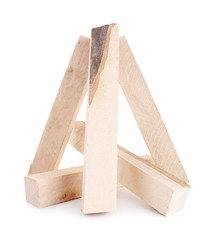 High quality firewood isolated on white