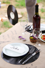 Table setting in music style