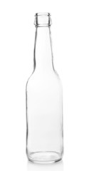 Empty glass bottle isolated on white