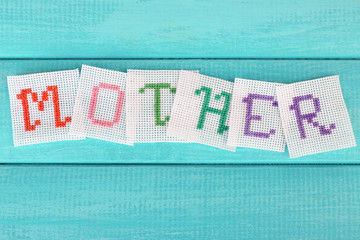 Obraz premium Word made embroidered letters