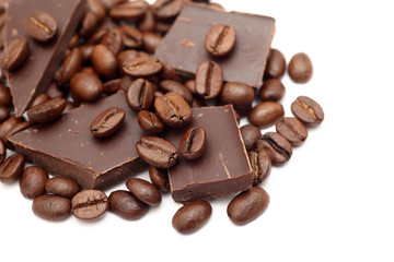 Chocolate and coffee beans