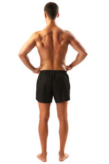 Fototapeta premium Muscle young man isolated on white