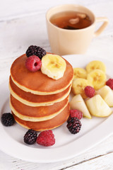 Pancake with fruits and berries