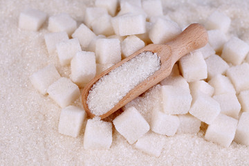 White sugar in light background background