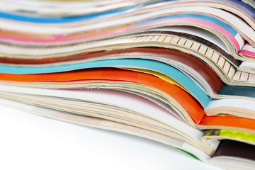 Many magazines close up