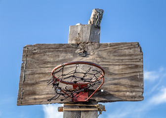 Handmade basketball basket
