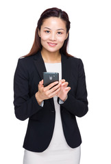 Fototapeta premium Woman with mobile
