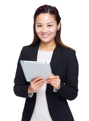 Fototapeta premium Businesswoman hold tablet
