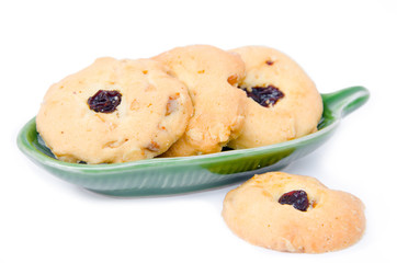 Oatmeal cookies with raisins.