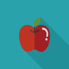 Apple flat icon with long shadow