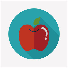 Apple flat icon with long shadow