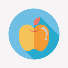 Apple flat icon with long shadow
