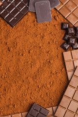 still life of chocolate in cocoa
