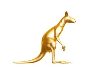 Crédence de cuisine en verre imprimé Kangourou kangourou doré