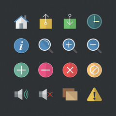 Web & Mobile Application icons set with Flat color style