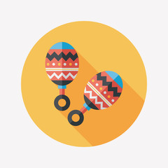 baby rattle flat icon with long shadow,EPS 10